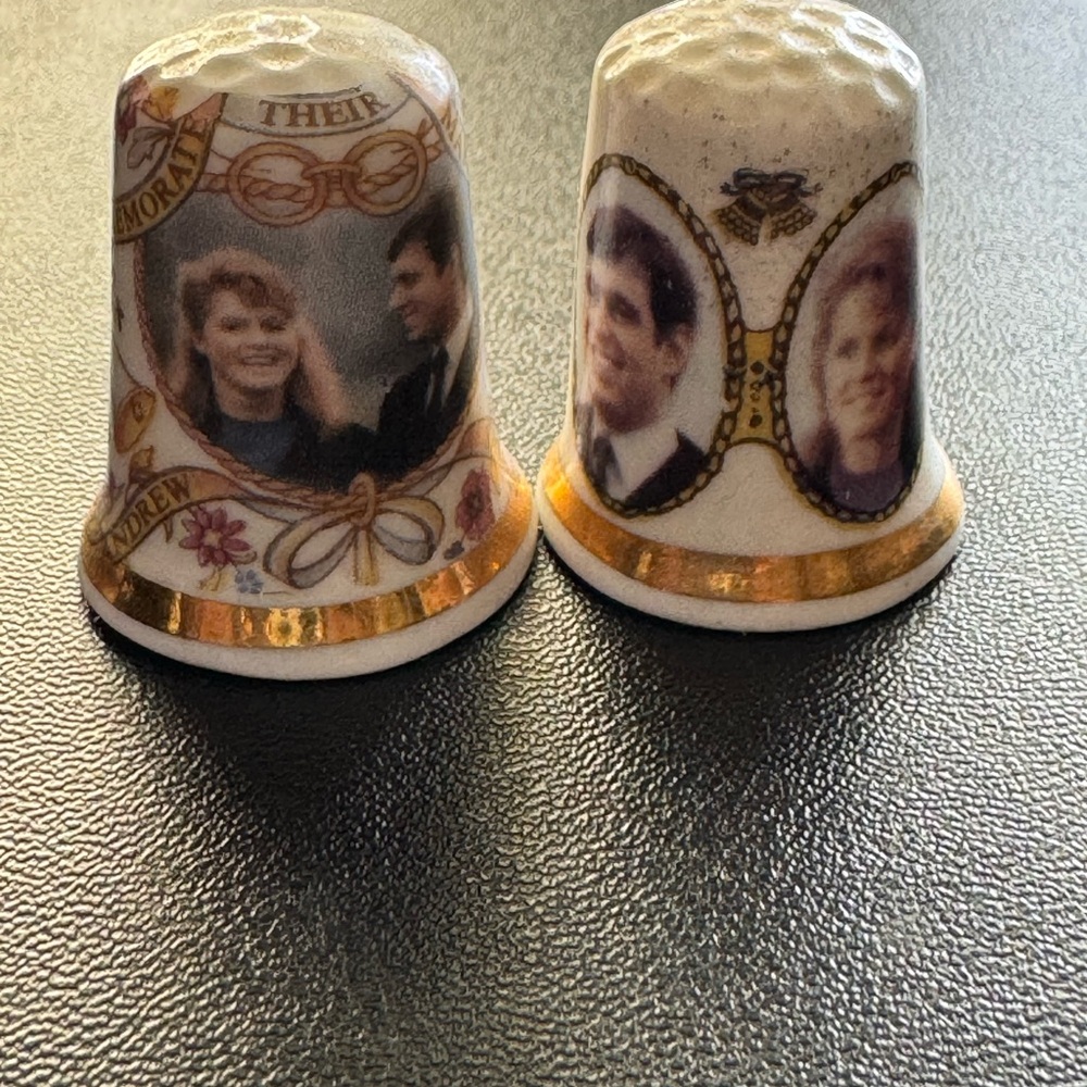 FINE BONE CHINA Sarah Ferguson and Prince Andrew  Thimbles